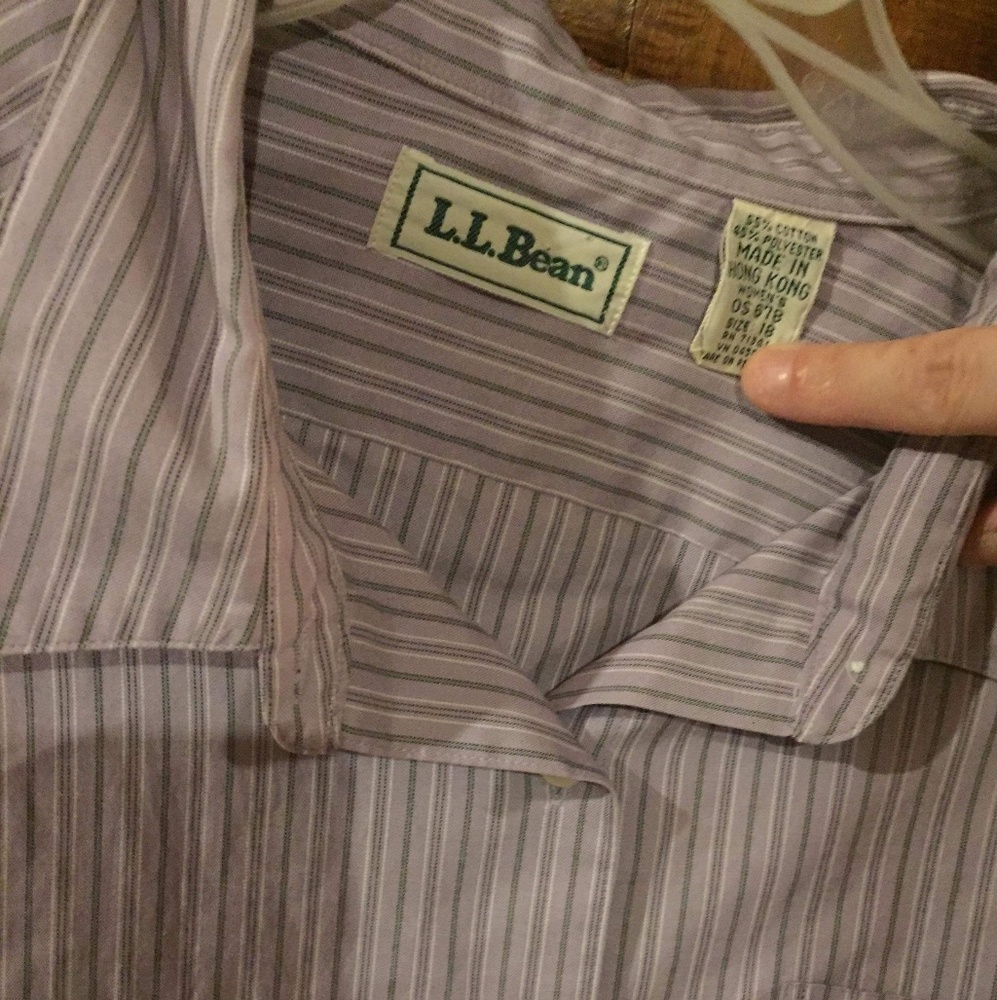 Pretty in Purple womans button down shirt LL bean